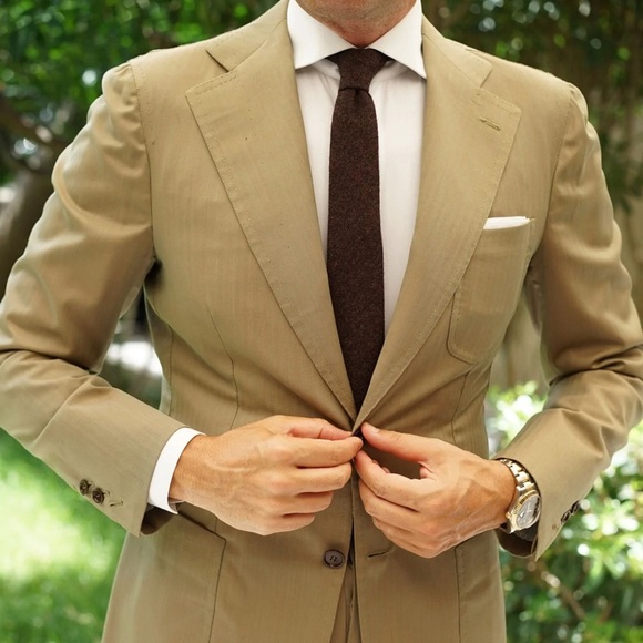 Narrow Skinny Iridescent Brown Neck Tie - Picture 3 of 13